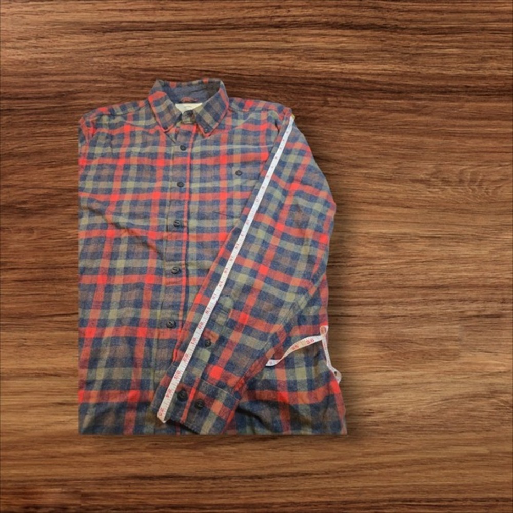 Original Weatherproof Vintage Shirt Mens L Red Gray Navy Flannel Plaid - Picture 4 of 7